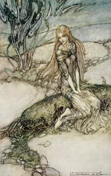 Undine, illustration from the book by Baron Friedrich de la Motte Fouqué (1777-1843), 1909